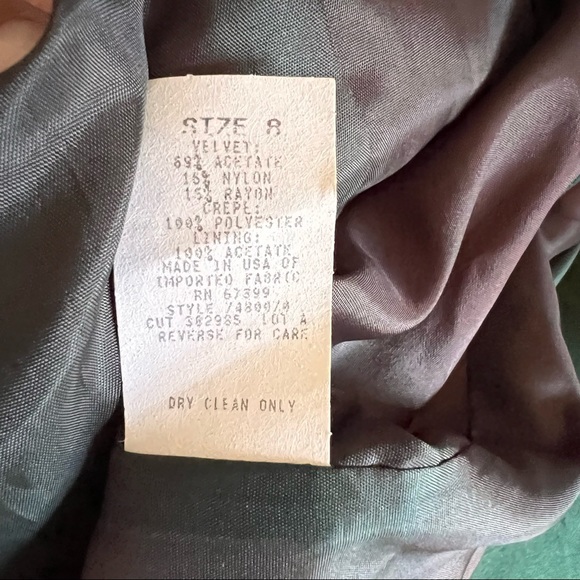 Vintage Emerald Green Velvet & Beaded Floor Length Dress - Picture 13 of 14